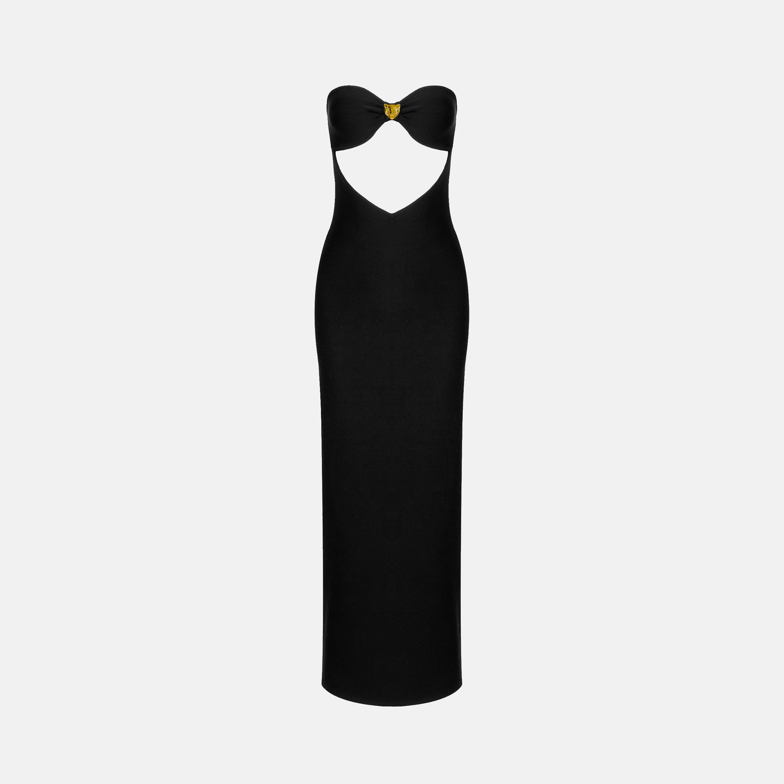 Black bow neckline dress