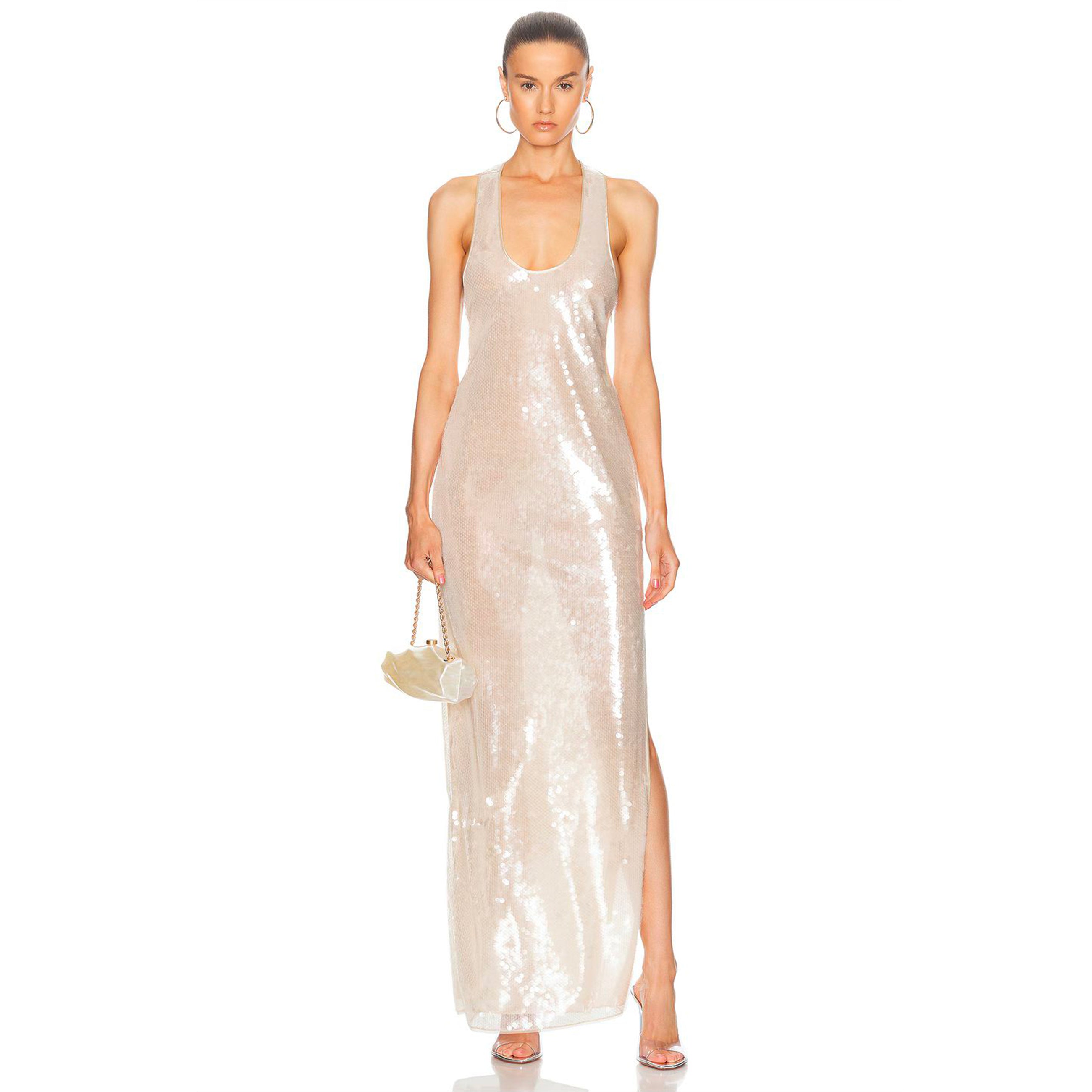 Cream sequin dress