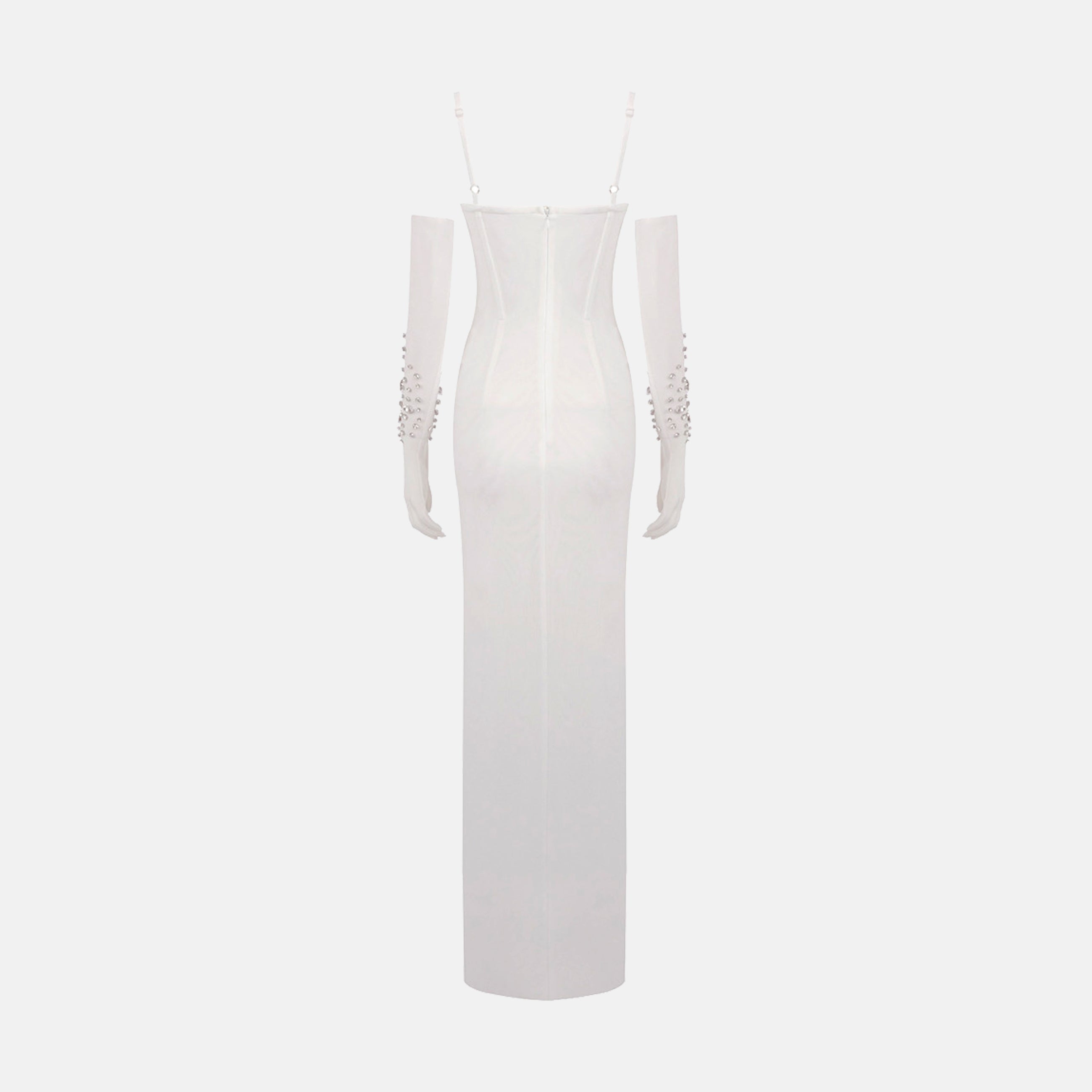 White bustier crystal dress
