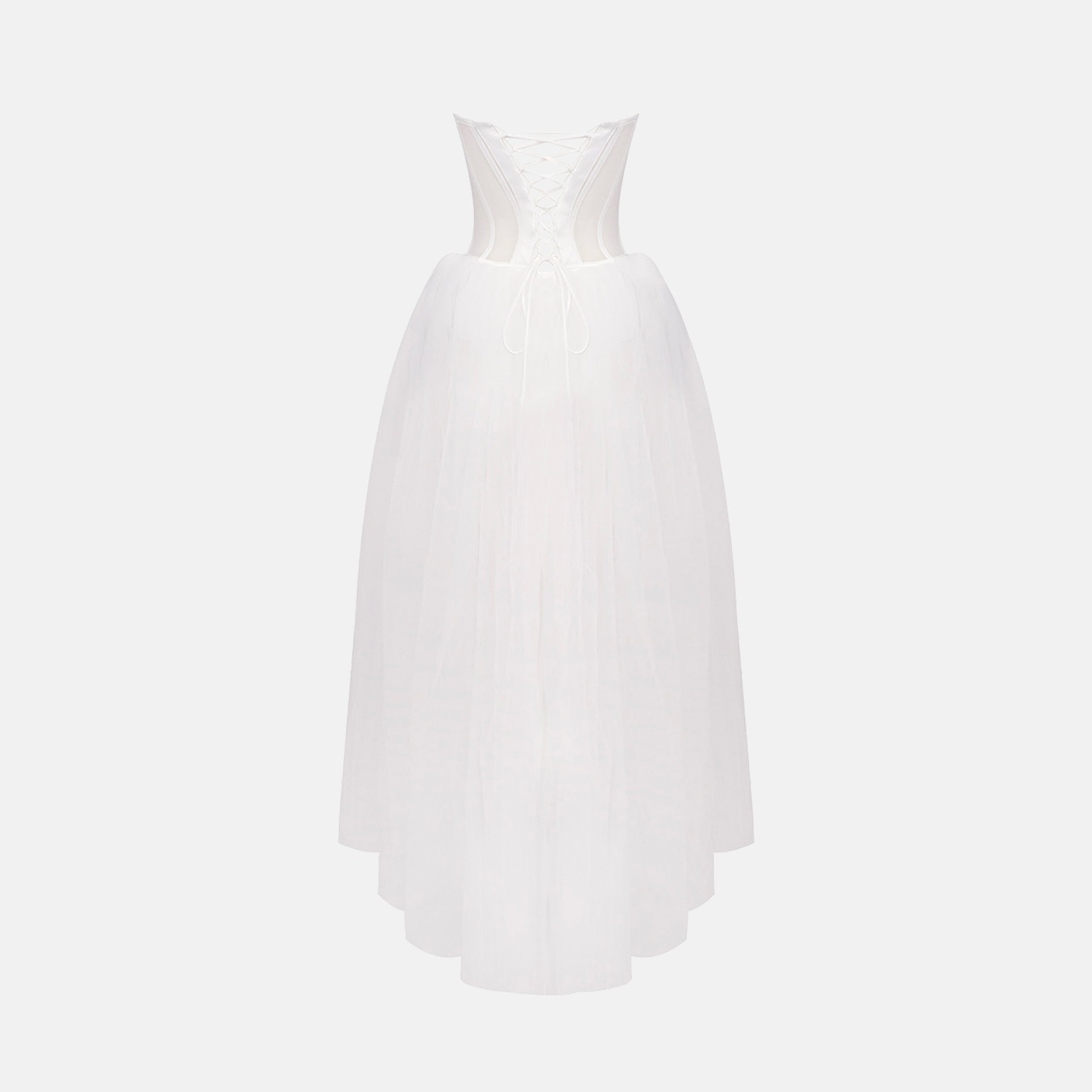 White bustier gown dress