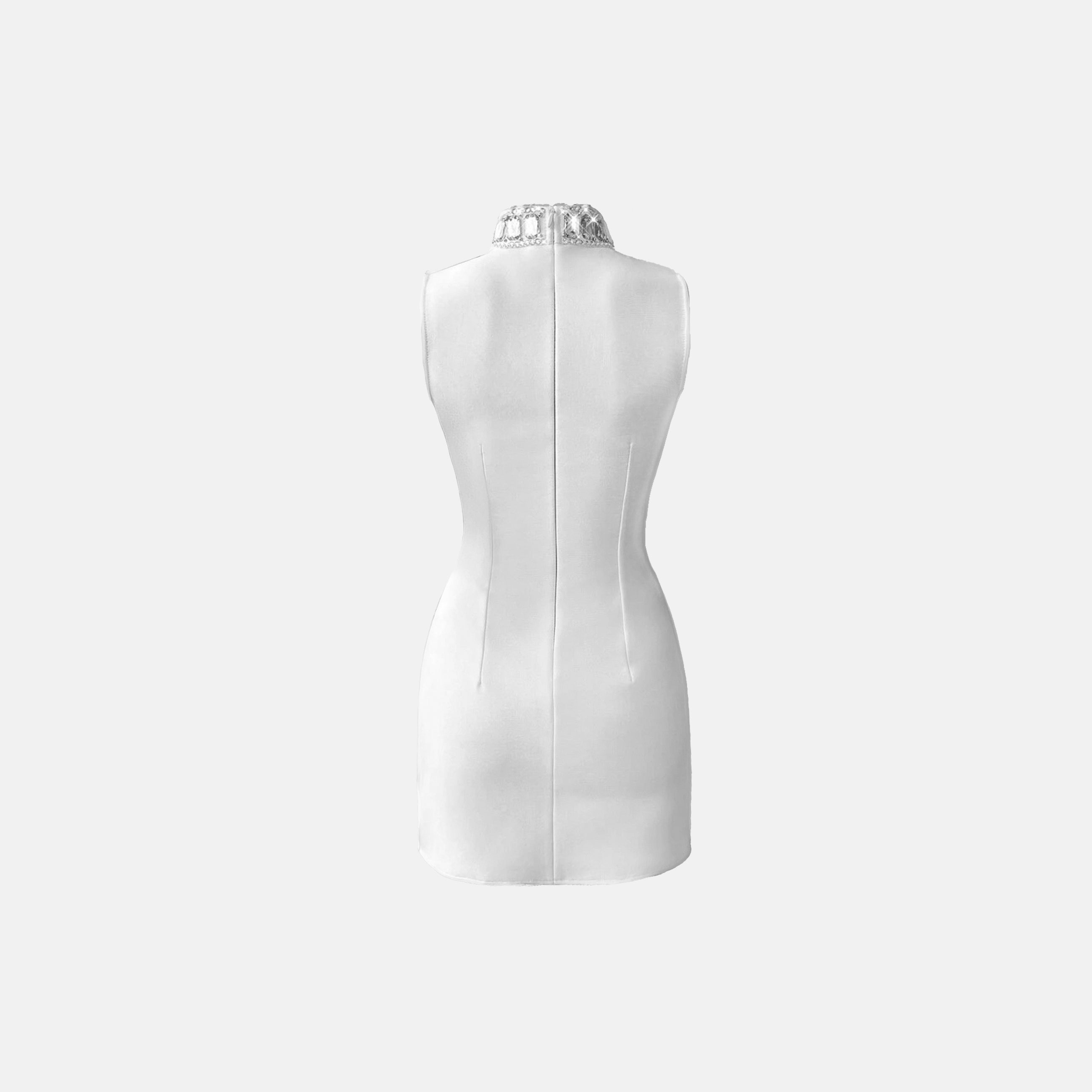 White crystal mini dress