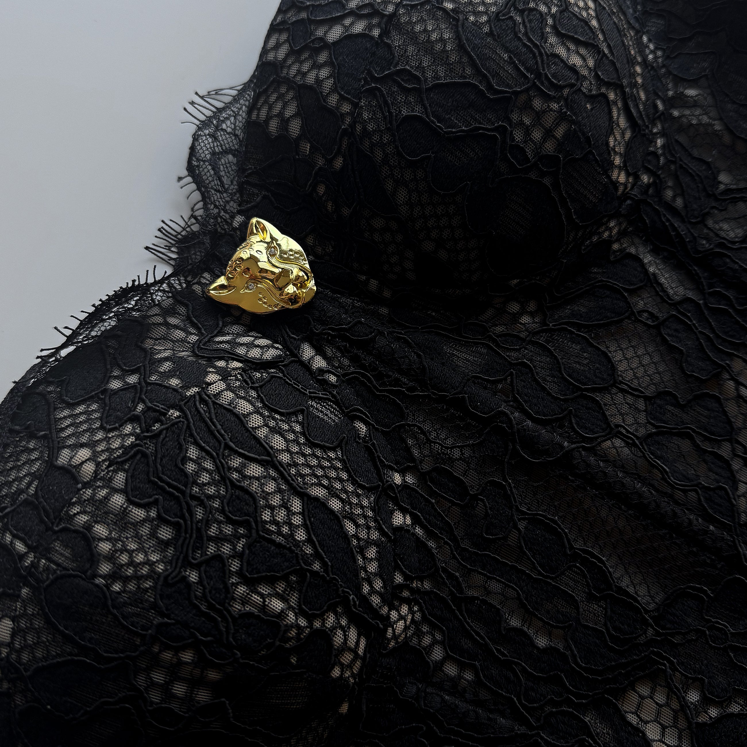 Black lace midi dress