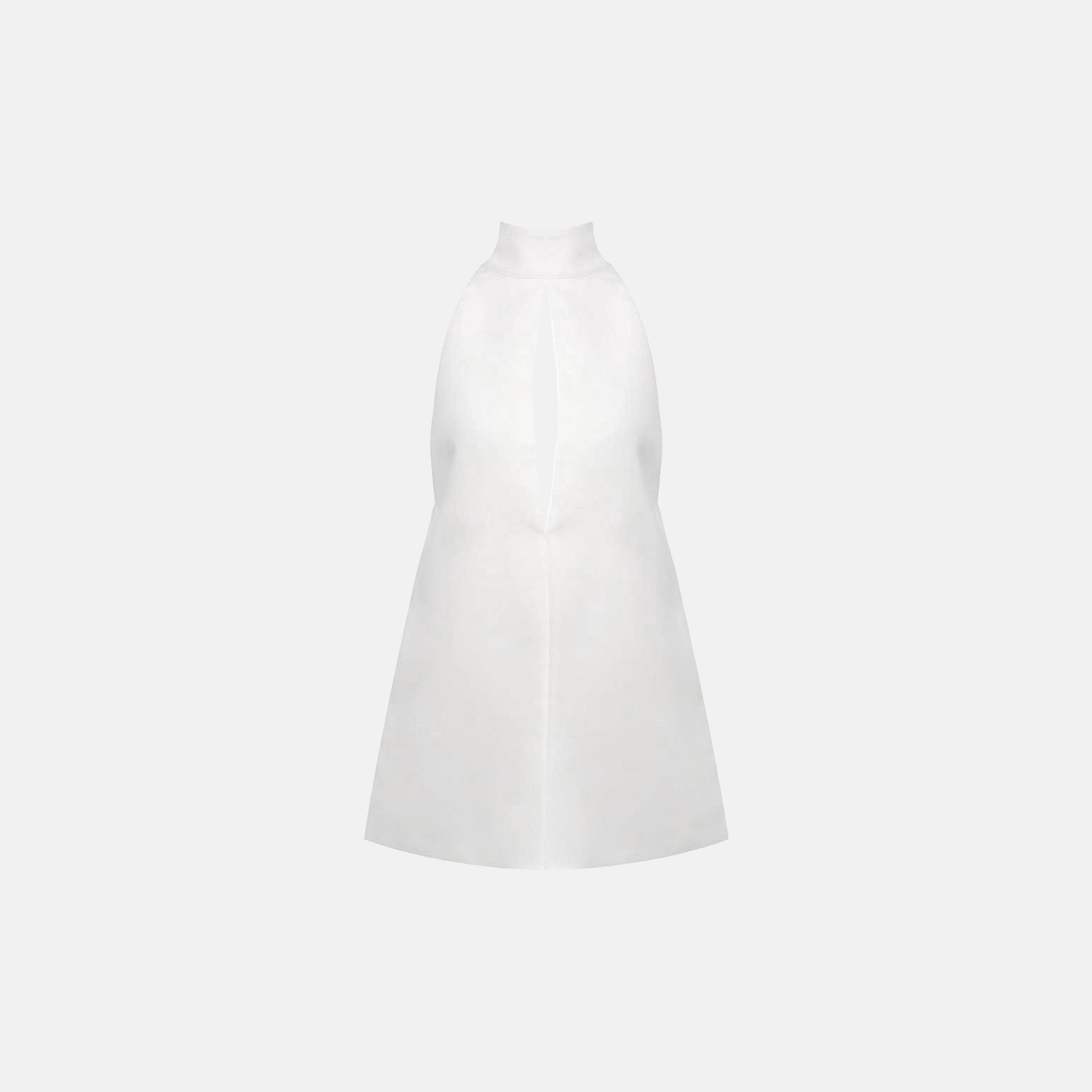 White cotton jersey mini dress