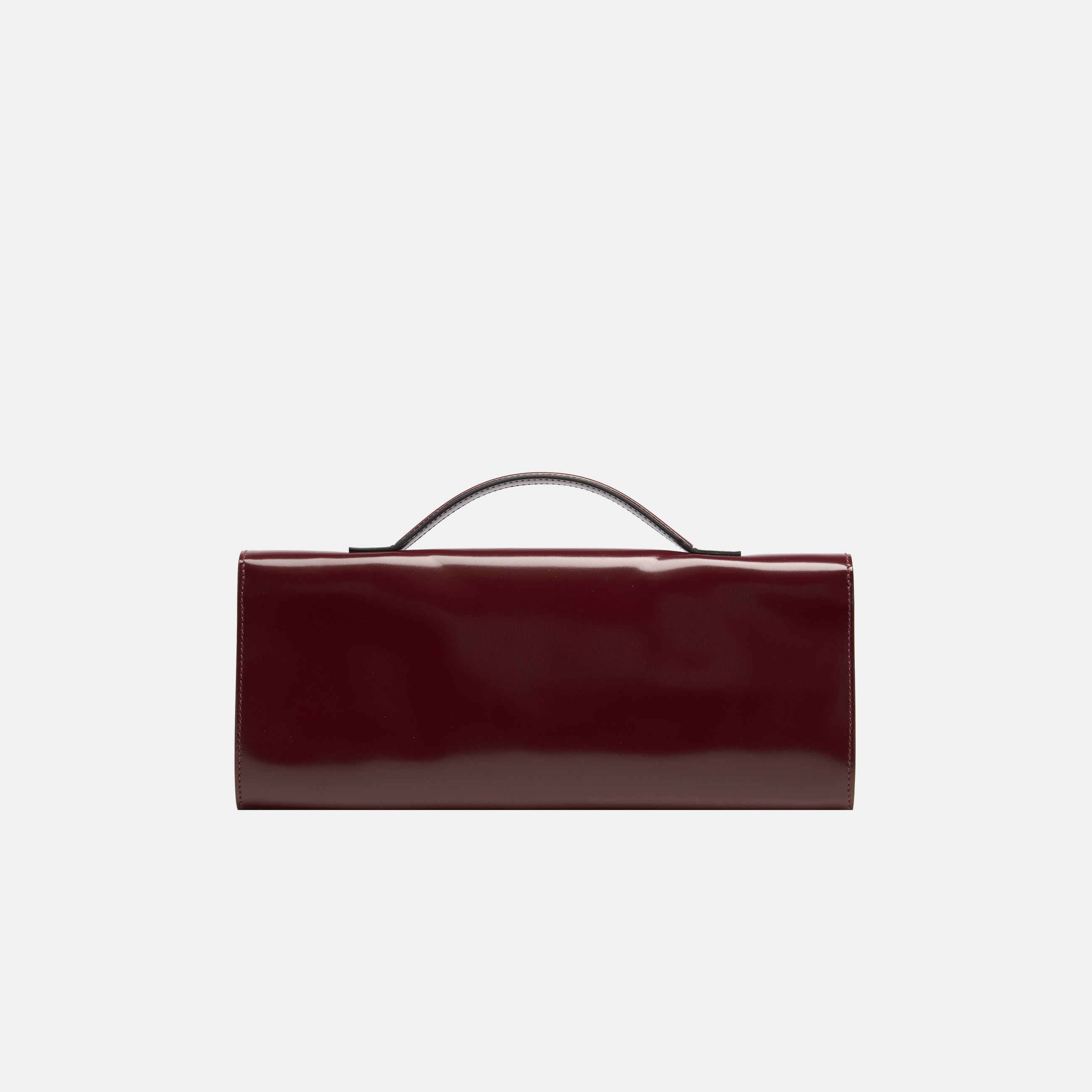 BÉA CLUTCH BAG in burgundy calfskin box