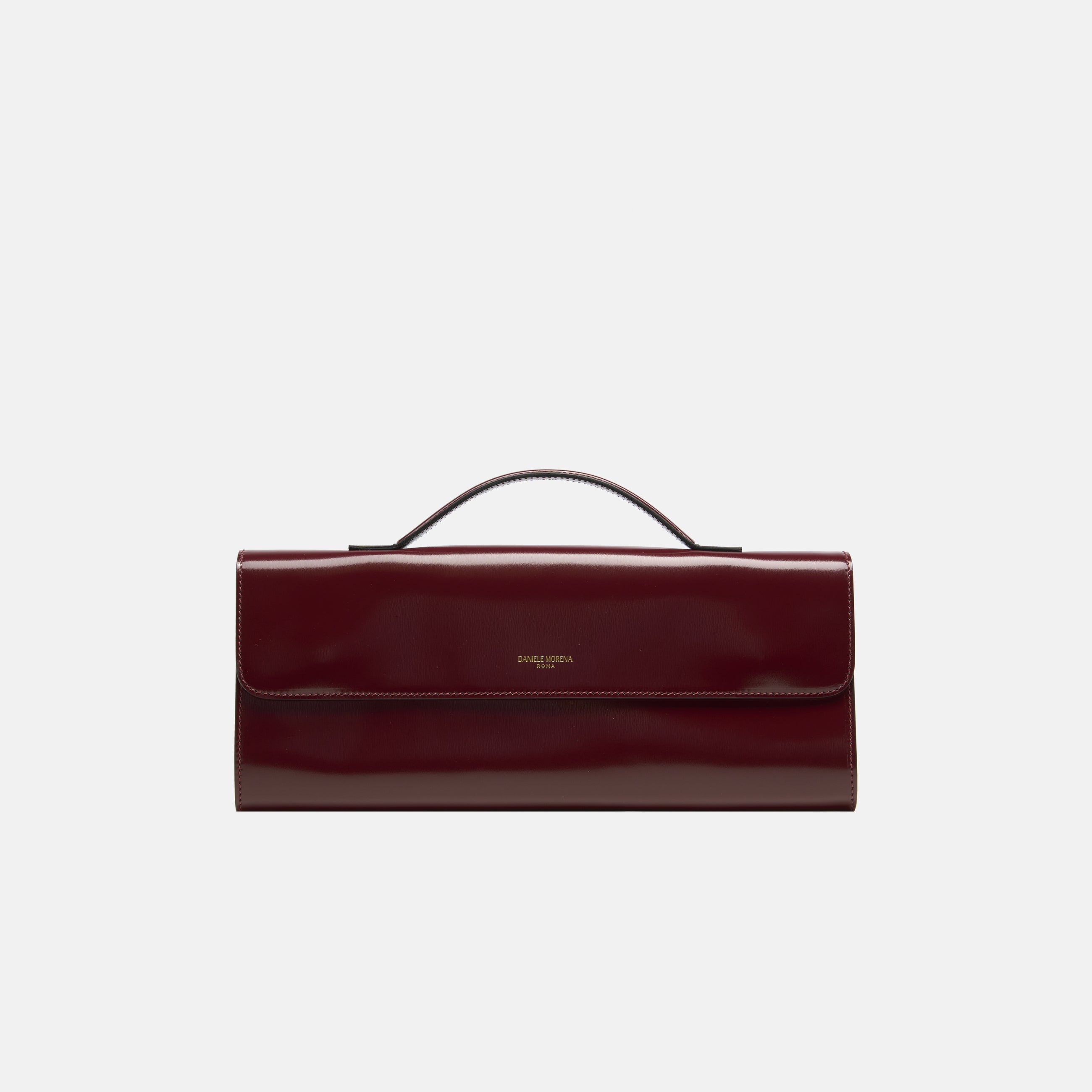 BÉA CLUTCH BAG in burgundy calfskin box