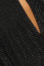 Black crystals draped dress