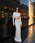 White draped crystals set