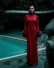 Burgundy Draped Dress