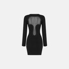 Black deep neckline dress