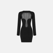 Black deep neckline dress
