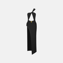 Black one shoulder cutout dress