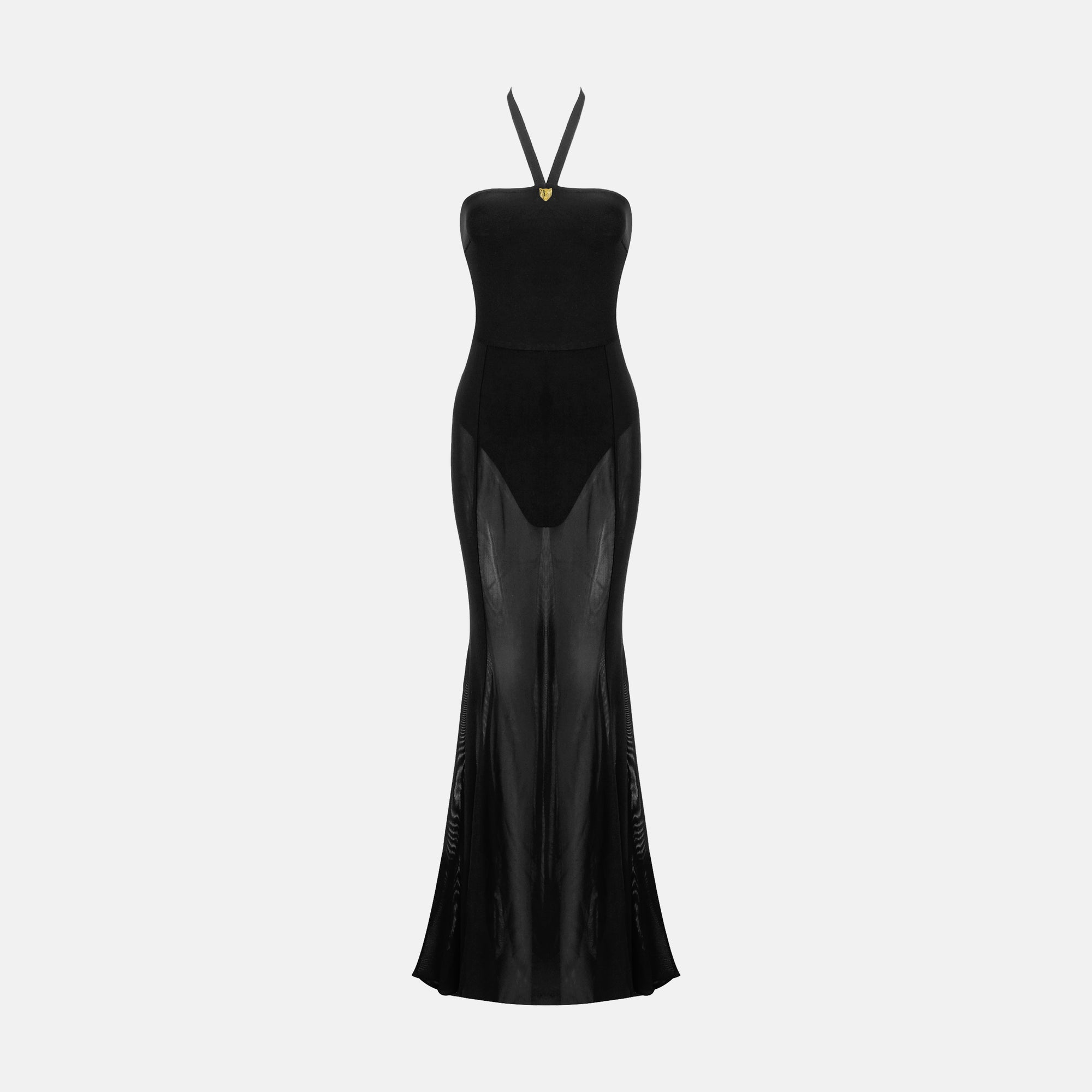 Black bodysuit gown dress