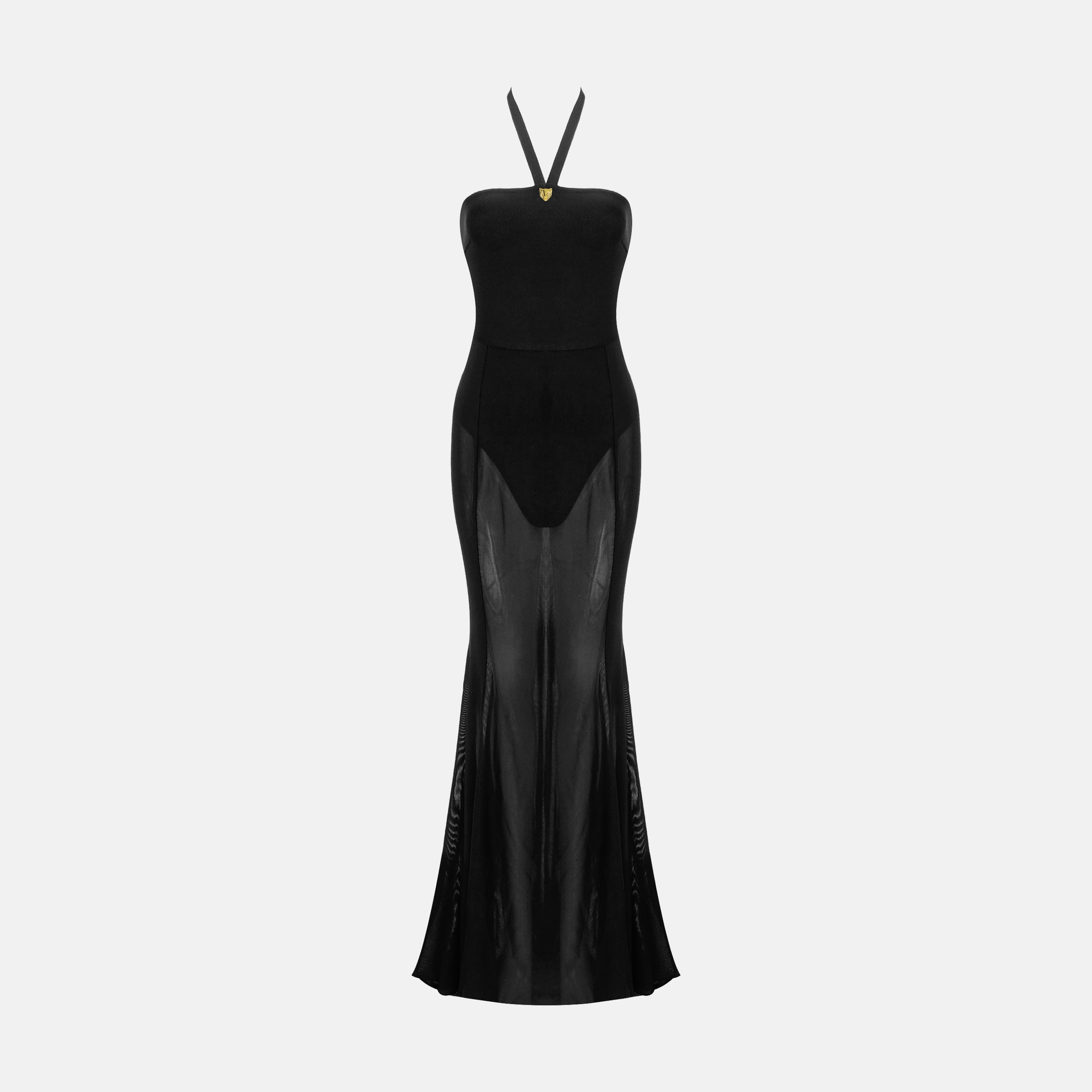 Black bodysuit gown dress