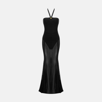 Black bodysuit gown dress