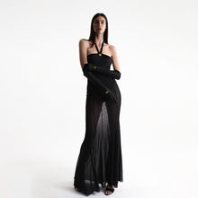 Black bodysuit gown dress