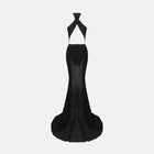 Black cross neckline gown dress