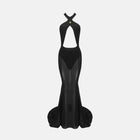 Black cross neckline gown dress