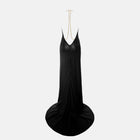 Black halter neck jersey silk evening dress