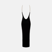 Black nipples jersey silk dress