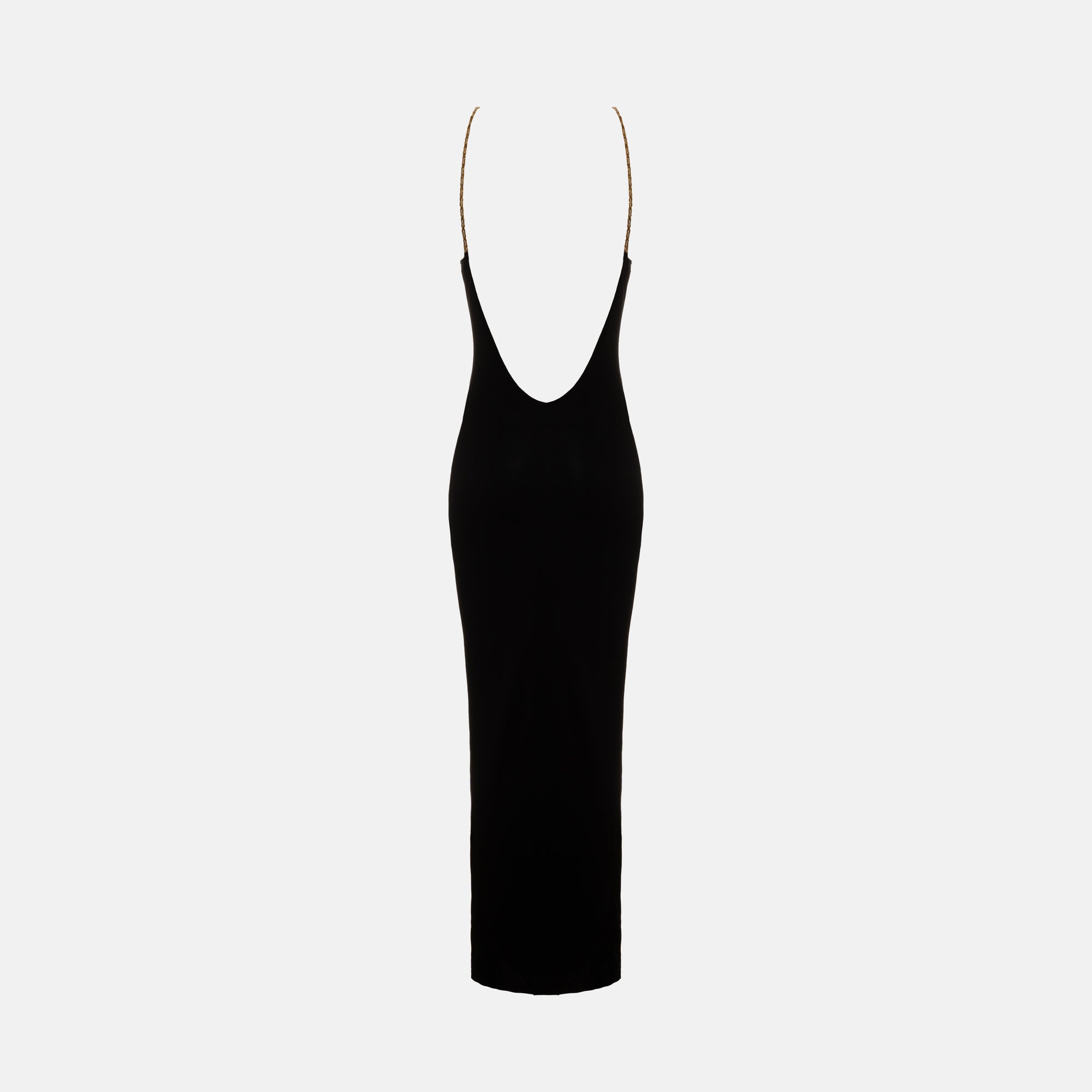 Black nipples jersey silk dress