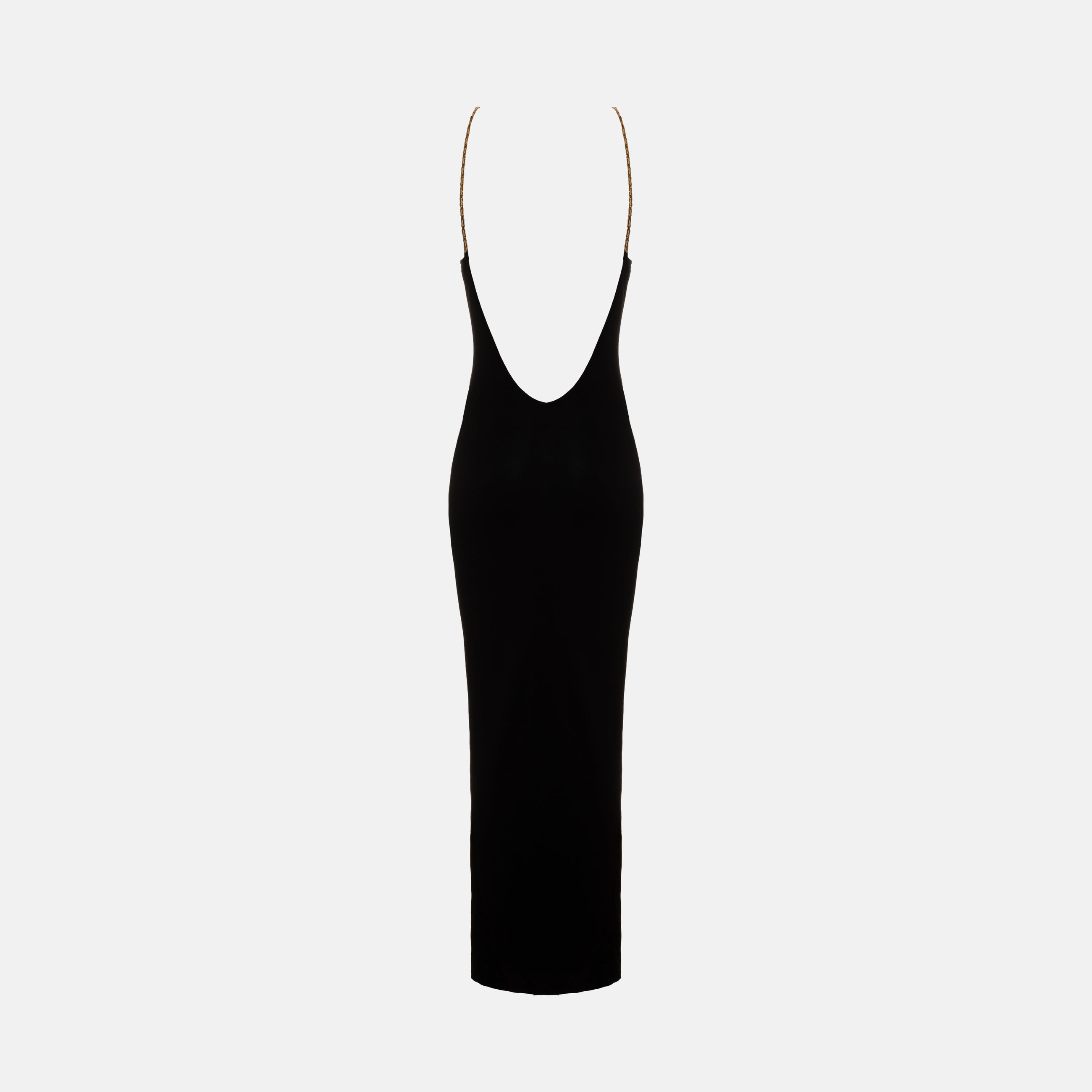 Black nipples jersey silk dress