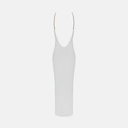 White nipples jersey silk dress