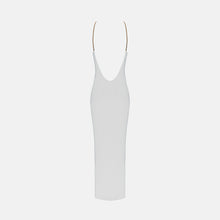 White nipples jersey silk dress