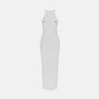 White nipples jersey silk dress