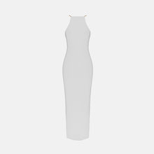 White nipples jersey silk dress