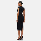 Black crystal midi dress