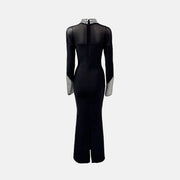 Black crystal gown dress