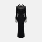 Black crystal gown dress