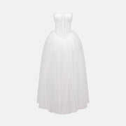 White bustier gown dress