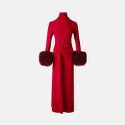 Burgundy Draped Dress