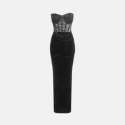 Black bustier crystal dress