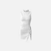 White crystal mini dress