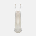 White silk cutout dress