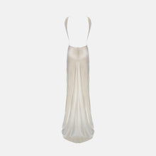 White silk cutout dress