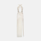 White silk cutout dress