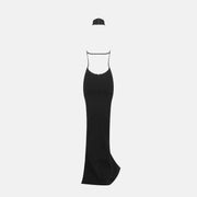 Black golden panther gown dress