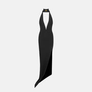 Black golden panther gown dress