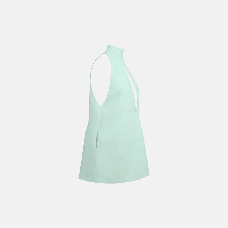 Mint cotton jersey mini dress