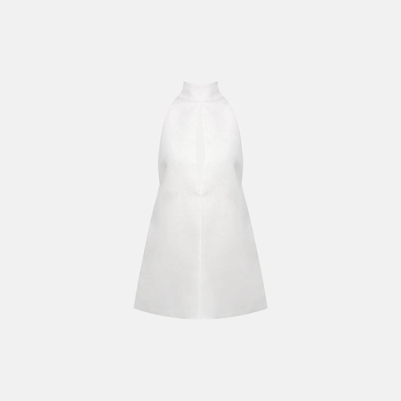 White cotton jersey mini dress