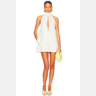 White cotton jersey mini dress