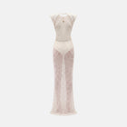 White sequined braided maxi dress