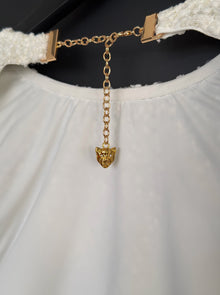 White sequined braided maxi dress