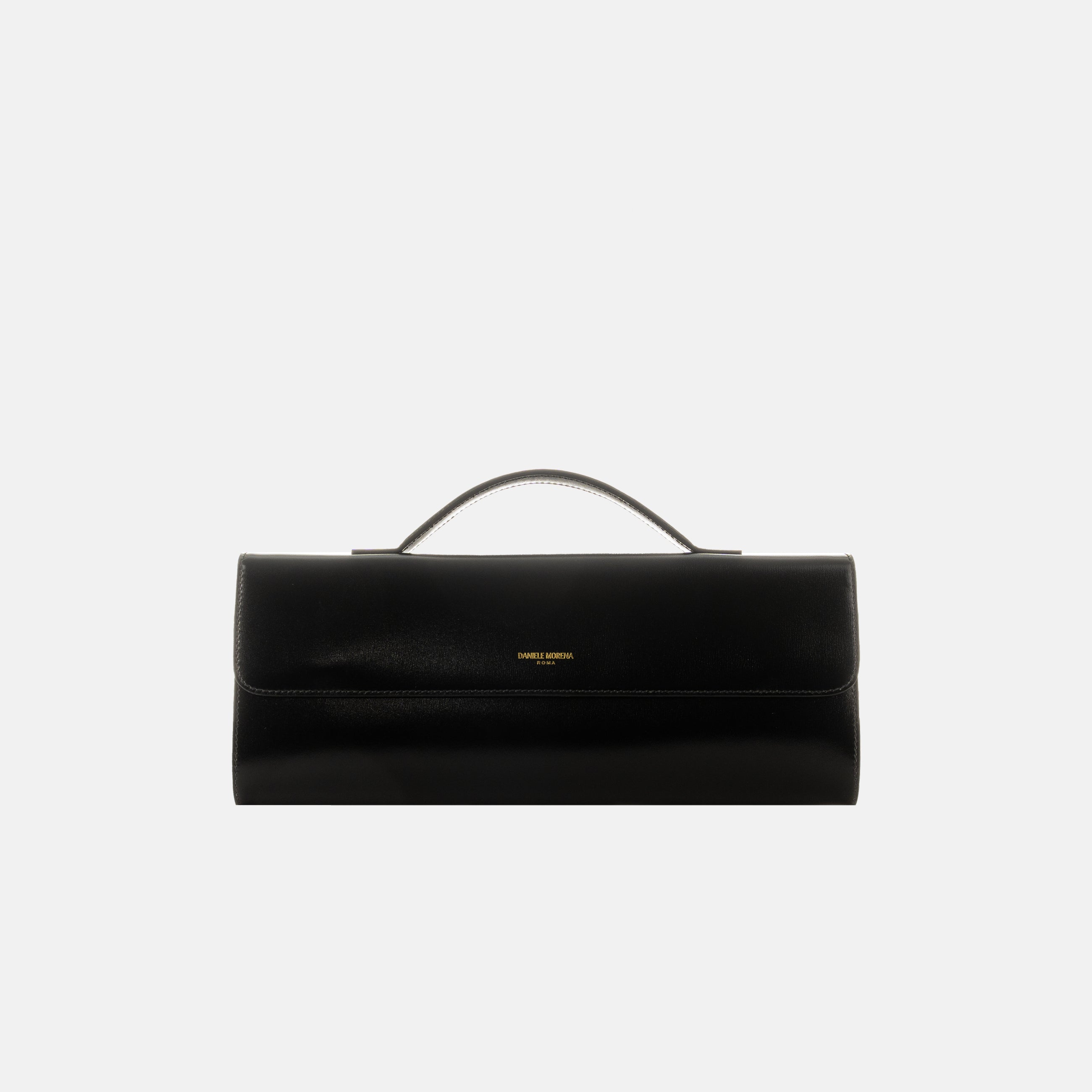 BÉA CLUTCH BAG in black calfskin box