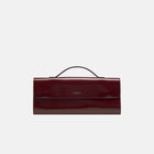 BÉA CLUTCH BAG in burgundy calfskin box