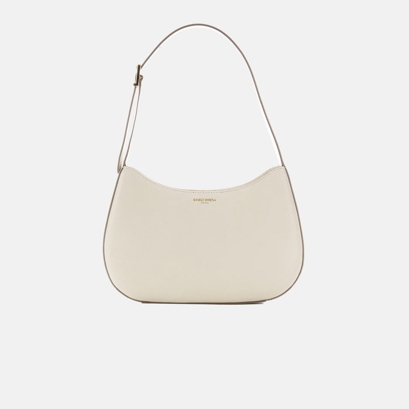 MEDIUM IZA HOBO BAG in white evercolor calfskin