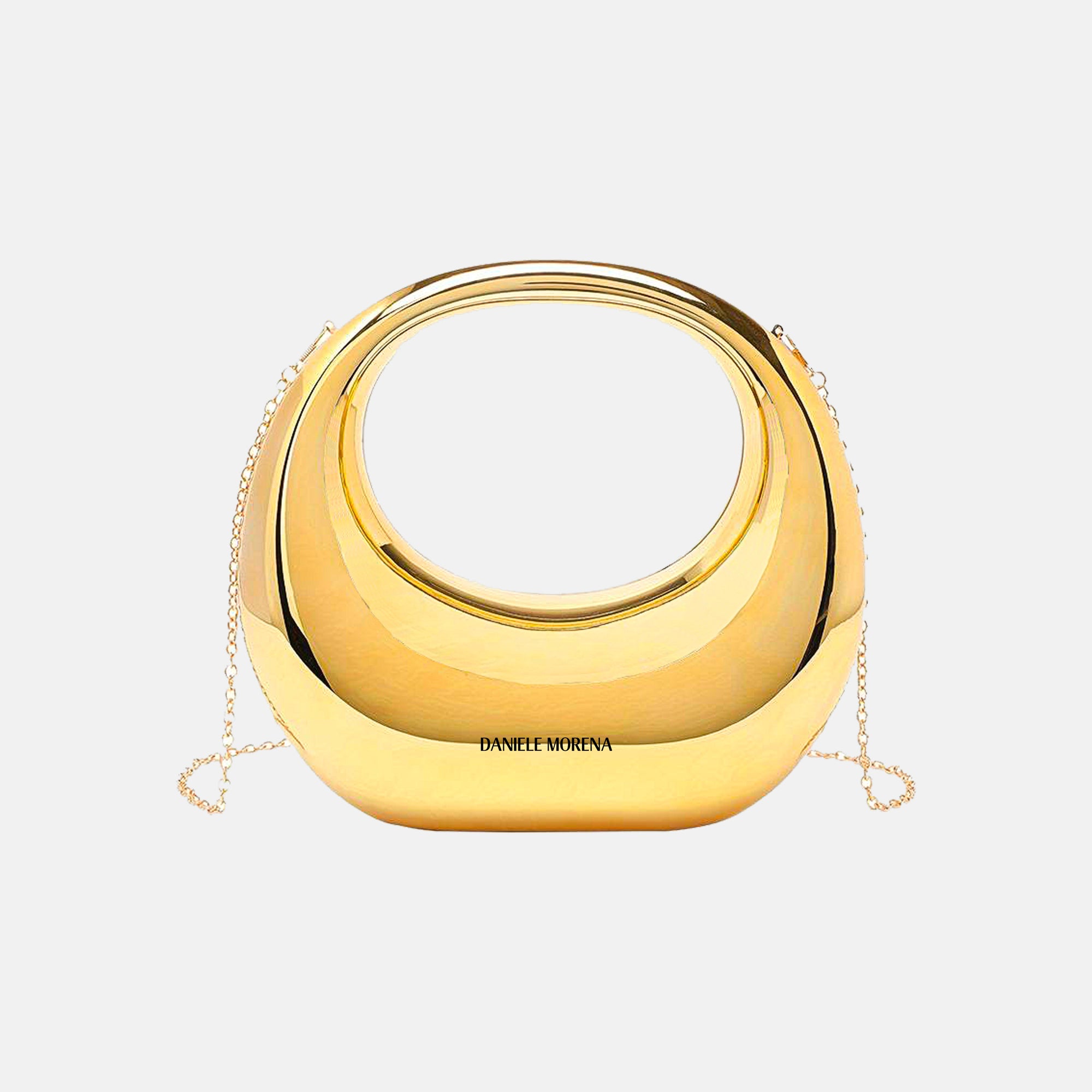 Golden luminous ring handbag